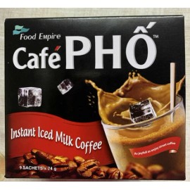 Food Empire Cafe Pho- Instant Iced Black/Milk Coffee by Food Empire box of 9 sachets  - Instant Iced Milk Coffee, 9 x 24gram