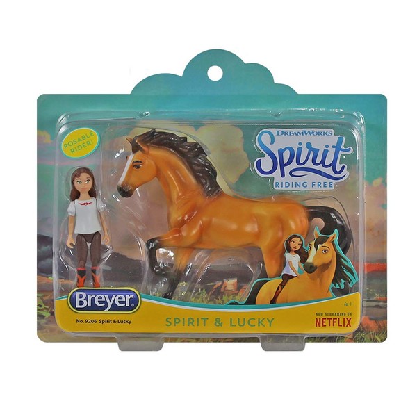 Breyer Spirit Riding Free - Spirit and Lucky Small Horse and Doll Toy Set
