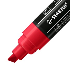 Acrylic Marker - STABILO FREE Acrylic - T800C 2-3mm Bullet Tip - Box of 5 - Carmine