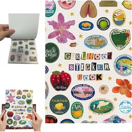Libro de Pegatinas para Chicas con 55 Páginas, Más de 1000 Pegatinas Vintage Estéticas para Cuadernos, Scrapbooking DIY, Regalo para Adolescentes, Estudiantes y Adultos