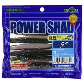 Ecogear Power Shad 5 Inch (6 Pieces) 115 Pearl/Smoke Silver Glt. Back