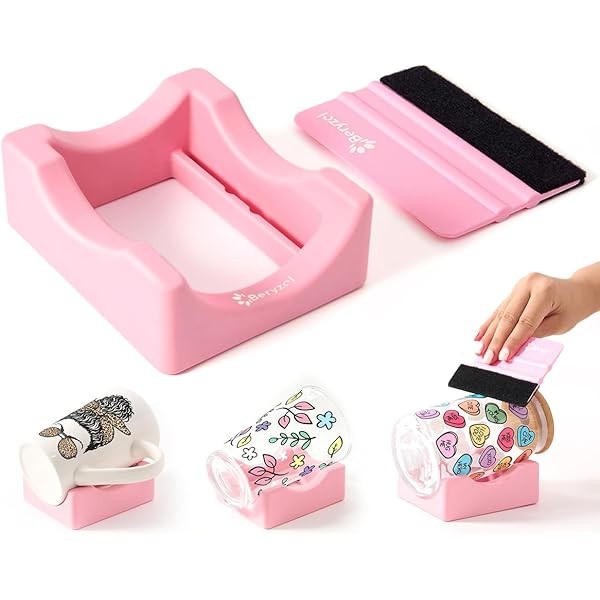 Silicone Cup Cradle, Cup Cradle for Tumblers with Felt Squeegee