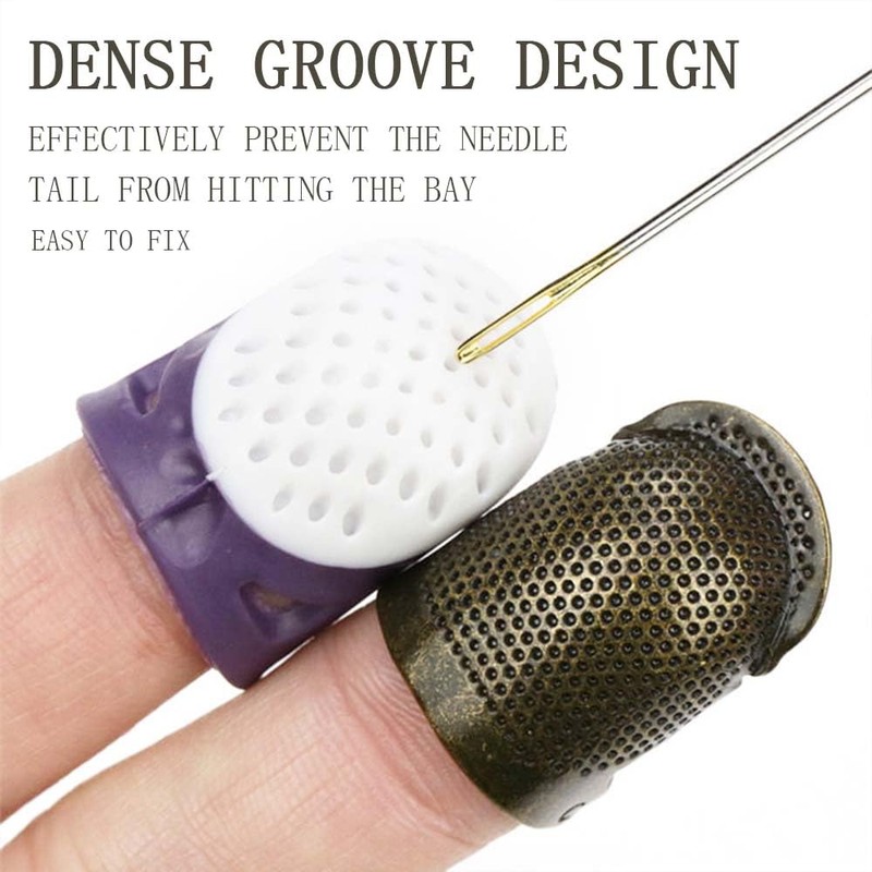 4 Packs Thumb Guard Finger Protectors Sewing Thimble for Sewing