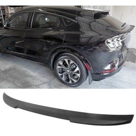 Bewild Fits 2021-2025 Mustang Mach-E 4Door Rear Trunk Spoiler Wing Lip Matte Black ABS