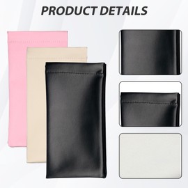 6 PCS Sunglasses Case Soft Glasses Case for Women Glasses Case Soft Portable Glasses Pouch Waterproof Scratch-Resistant Portable Squeeze Top Leather Glasses Bag for Women Men(Pink&Skin Color&Black)