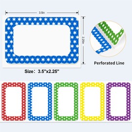 Methdic 5 Colors Name Tags Stickers 400 Labels Star Style for Office, Meeting, School, Teachers and Mailing…