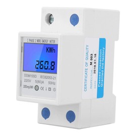 Medidor de energía 5-80A, DDM15SD Medidor de energía monofásico LCD digital Medidor electrónico de KWh con luz de fondo