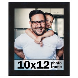 CountryArtHouse 10x12 Frame Black Solid Pine Wood Picture Frame Includes UV Acrylic Plexiglass, Acid Free Foam Backing Board and Hanging Hardware