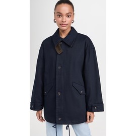 Pixie Market Women's Contrast Corduroy Country Barn Jacket, Navy, Blue, One Size