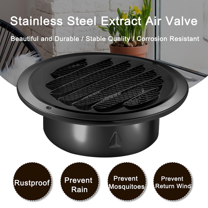 Zonon 12 Pcs Stainless Steel Soffit Vents 4 Inch Round
