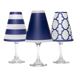 di Potter WS132 Nantucket Paper White Wine Glass Shade, Navy (Pack of 6)