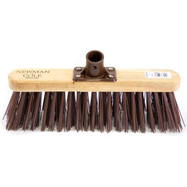 Newman and Cole 30,5 cm großer Besenkopf aus Holz mit synthetischen Hart-PVC-Borsten – Ersatz-Besenkopf für den Außenbereich, Garten, Boden, Hof, Kehrkopf, montierte Befestigungshalterung