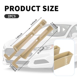 2PCS New Car Seat Gap Filler with 2 Storage Areas,Stylish Car Seat Gap Storage for Stabilizing Phone,Keys Wallet,Universal Car Seat Gap Filler Organizer (Carbon Beige)