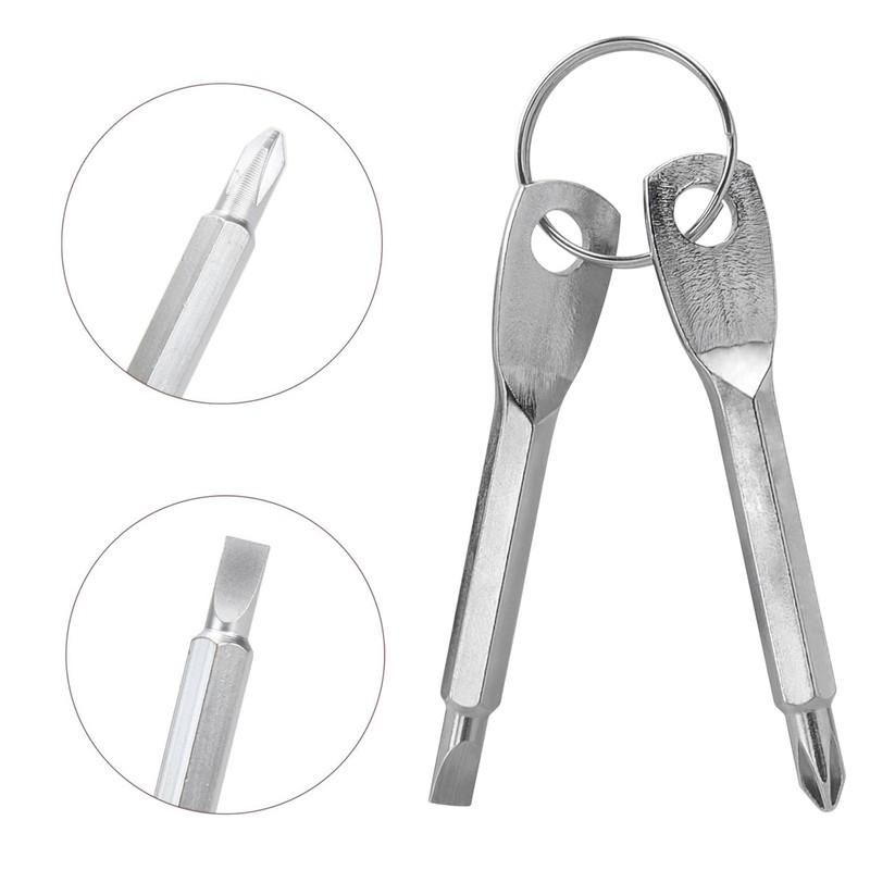Mesee 8 Pieces Pocket Keychain Screwdrivers, Key Chain Flathead &