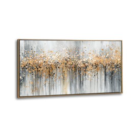 XXMWallArt WKFC4050 Abstract Wall Art Canvas Wall Art Abstract Art Paintings Gold Foil Golden White Flower Canvas Print Artwork For Living Room Bedroom Kitchen Home and Office Wall Decor