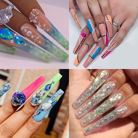 Coffin Nail Tips,Acrylic Nail Tips, French Coffin Ballerina Nail Tips , Clear Ballerina Nail Tips, Half Cover False Nails Fake Nail Tips, YIMART 240pcs/box XXL Extra Long Clear French Nail Tips for Nails Salon and Home DIY, 12 Sizes (Clear With Box)