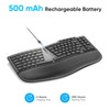 OMOTON Ergonomic Wireless Keyboard, Cushioned Wrist Rest, Rechargeable, USB Connectivity,
