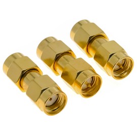 3 pcs SMA Male Converter Connector, RP-SMA/SMA Male to SMA Male Connector, 3 Style SMA/RPSMA Coaxial Connector Converter, Suitable for Amateur Radio, Antenna Radio