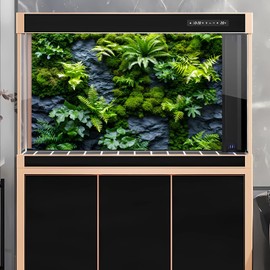 Rock Wall Reptile Habitat Background Greenery-Infused Room Vertical Moss Wall Terrarium Background Nature's Embrace Tropical Green Plants Fish Tank Background Moss Wall Aquarium Background 24x16in
