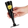 COM-FOUR® 16 x Reusable Champagne Glasses - Black, Stackable Plastic