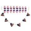 24 Pcs 4th of July Press on Nails Short Square