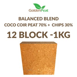 Ready to Grow Balanced Blend - Peat(70%)+Chips(30%). No Perlite Required. Medium EC Coco peat Block (6X1kg) - Engineered for Herbs & hydroponics. Transform into 80L–90L of Fluffy Nutrient-Rich Coir