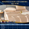 HENGWEI Satin Sheet Set King Size,4 Piece Sheet Set Breathable