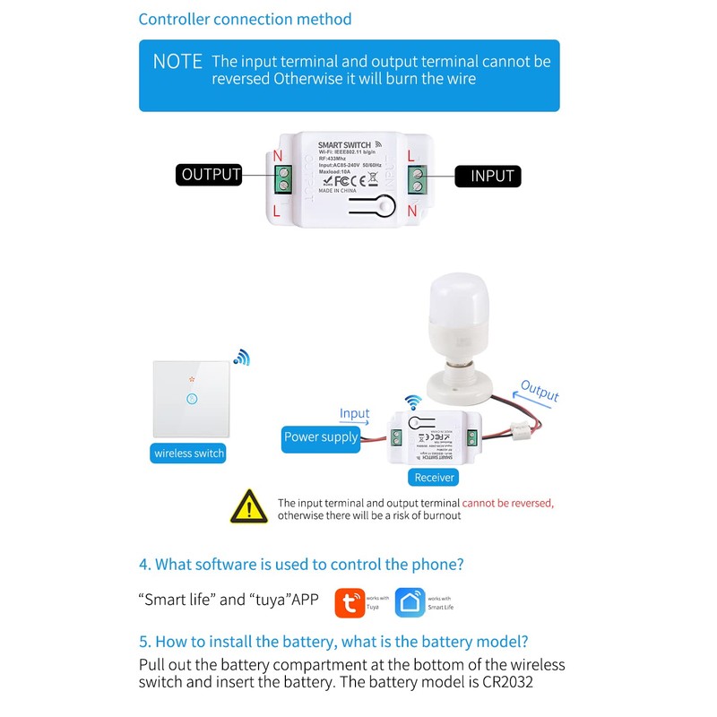 proAMEDEN Touch Wall Switch 10A Works with Tuya/Smart Life App,