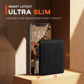 RUNBOX RUNBOX Wallet for Men,Mens Wallet,Slim Leather Bifold,RFID Blocking 8 Slots Gift Box