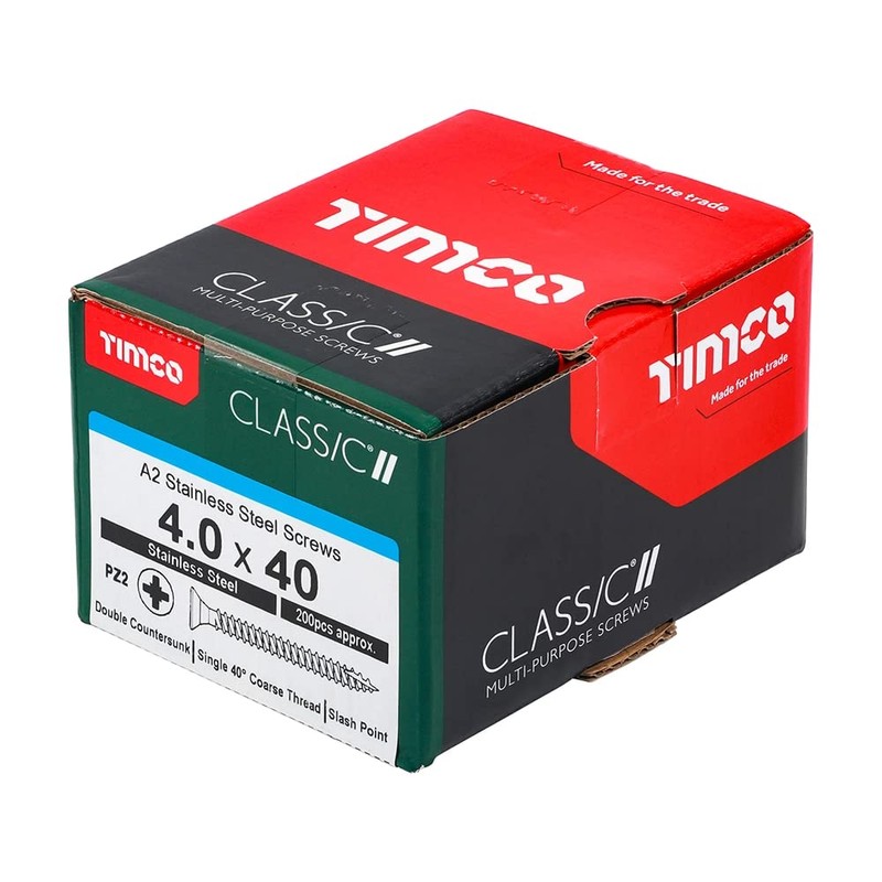 TIMCO Classic Multi-Purpose Screws - 4.0 x 40 - A2