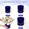 Uiifan 6 Pcs Round Velvet Flower Box with Lids Wedding