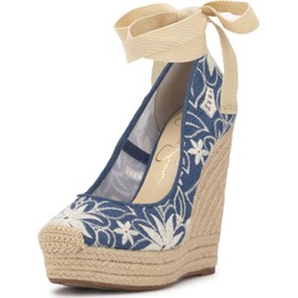 Jessica Simpson Women's Zexie Espadrille Wedge Sandal, Medium Blue Denim, 10