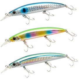 Blue Storm Lure, Sea Bass Lure, Fliramé, Floating Minnow, 110MD, 0.6 oz (19 g), Set of Tungsten Movable Center of Gravity, Blue Material, Magochi, ST-46 Triple Hook