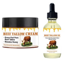 Beef Tallow Cream, Beef Tallow Oil, Natural Tallow and Honey Face Moisturizer