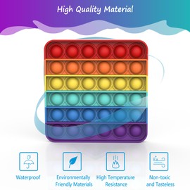 Bdwing Push and Pop Bubble Sensory Fidget Toy, Anxiety Relief Finger Toy, Autism, Special Needs, Unpacking Stress Relief for Children and Adults (Multicoloured Pack of 2)