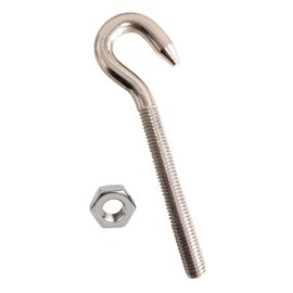 M8 Hakenschraube mit Mutter, Schraubhaken 304 Edelstahl mit Gewinde Ring Schraube für Innen- und Außenbereich zum Aufhängen von Zubehör, 10 Stück