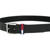 Tommy Jeans Men's Ryan Regular Belt with Leather Logo, Black