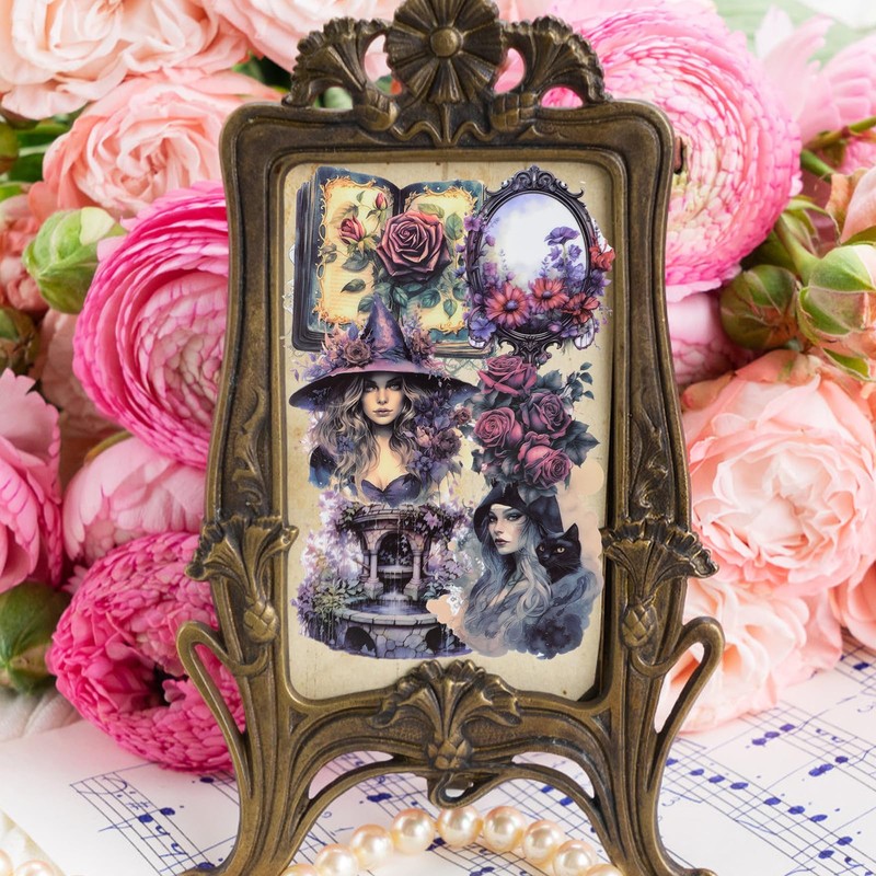 WANDIC 120 Pieces Gothic Style Stickers, 6 Styles Scrapbook Stickers