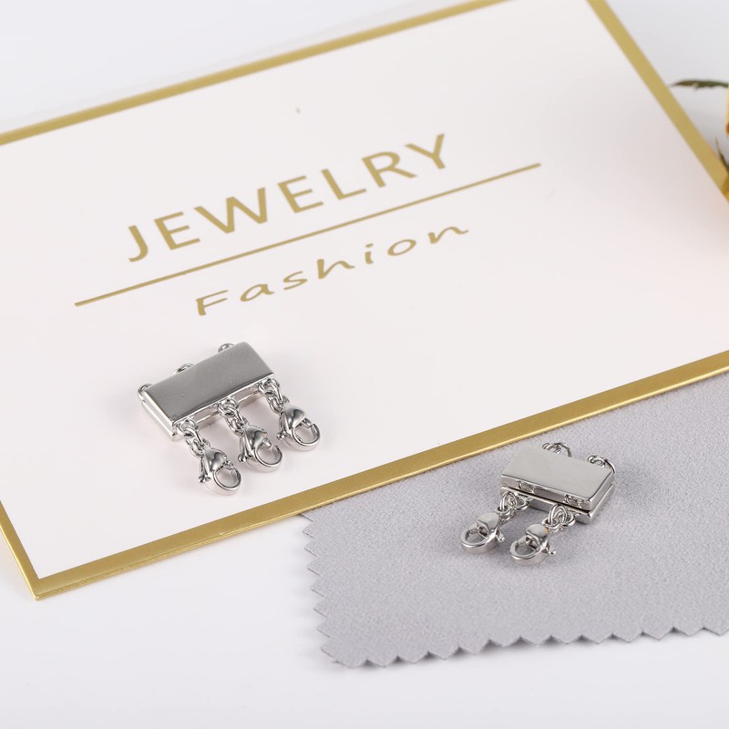 Magnetic Necklace Clasps, 2PCS 14 Whitegold Multi Magnetic Necklace Layering