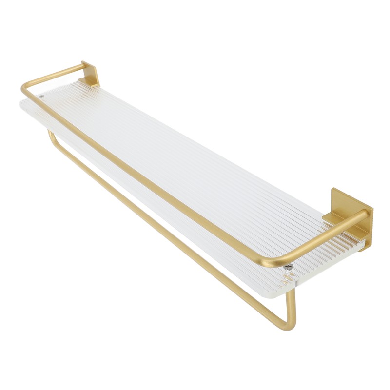 Bathroom Towel Rack Holder Acrylic Wall Mounted Hanging Storage Shelf