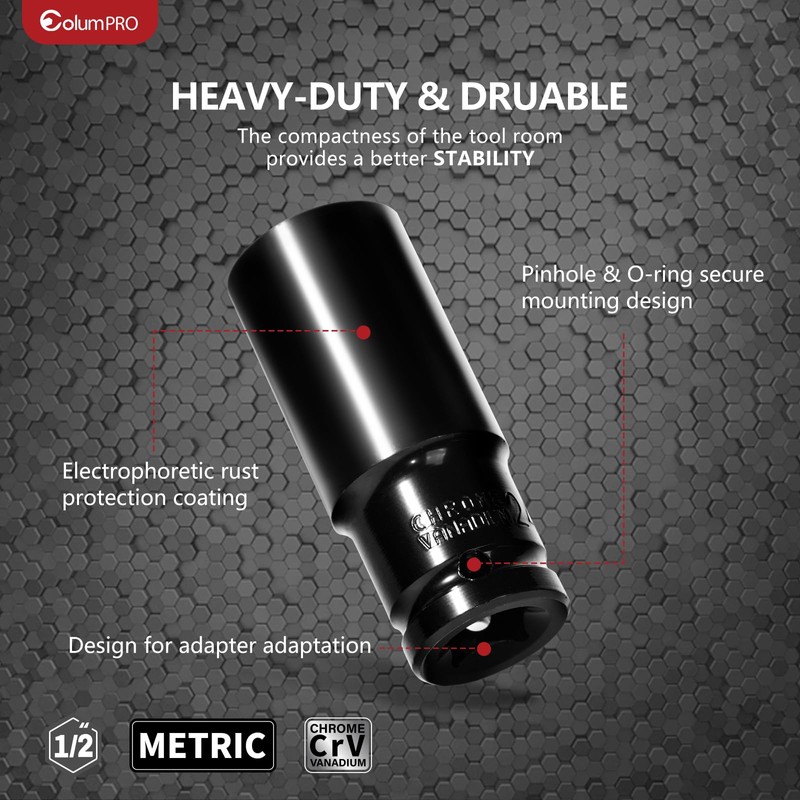 ColumPRO 1/2'' Impact Drive Socket Sets, 21mm 6-Point Impact Socket