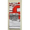 London Bus Souvenir Tea Towel Red Routemaster Cartoon Sketch White
