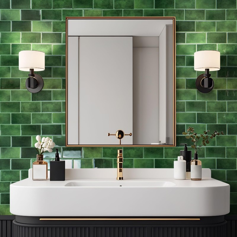 Art3d Peel and Stick Green Wall Tiles – 12"x12" Thicker