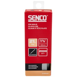 SENCO ZX18EAAR 1-5/8" 21 Gauge Pin Nails, Galvanized Finish 2,000 Count Pack