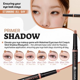 MAKEHEAL] Eyecrown Art Croquis Shadow Allwaystick, Smooth Application Creamy Texture, Long-Lasting Waterproof & Sweatproof Makeup, Warm Cool & Shimmer Color Shades, K-Beauty (07 - Pobrow)