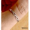 Mnshaa Ring 925 Sterling Silver Rhodium Plated Double Helix Design