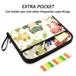 Red Green Yellow Frogs Expanding File Folder, 13 Pockets Accordion File Organizer with Sticky Labels Zipper Portable A4 Document Organizer for Office School Supplies Travel