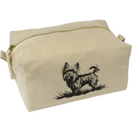 'Yorkshire Terrier on Grass' Canvas Wash Bag/Makeup Case (CS00043867)