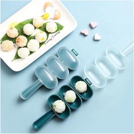 2PCS Rice Ball Maker Kit: Colourful DIY Sushi & Bento Lunch Tool for Kids and Home Chefs