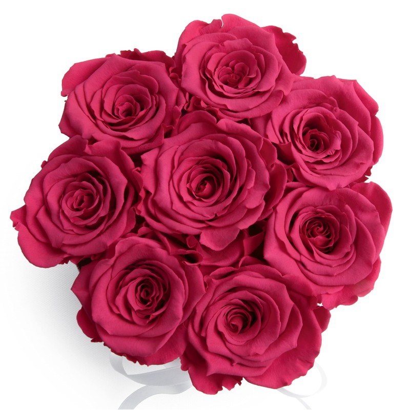 Rose Box Pink Round Infinity Roses - Flower Box 8